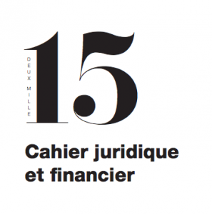 Cahier juridique et financier 2015